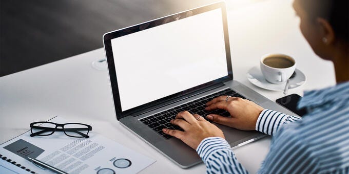 a person working on the laptop