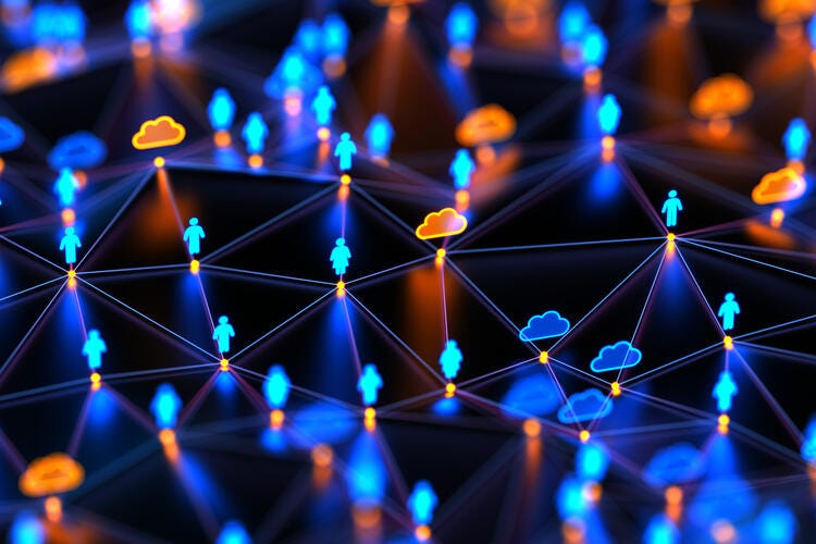 a close up of a spider web