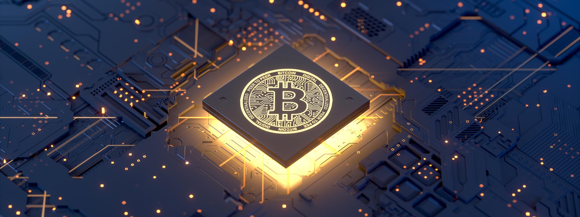 a stage with a sign and lights