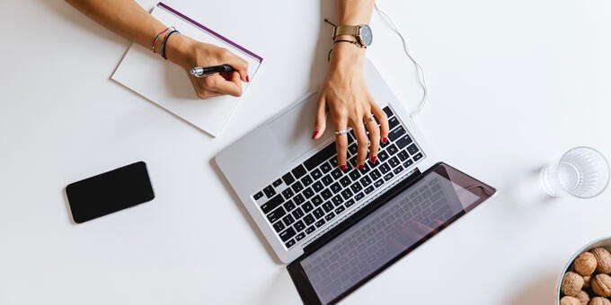 a person using a laptop