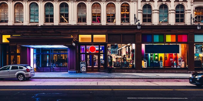 a building with many windows