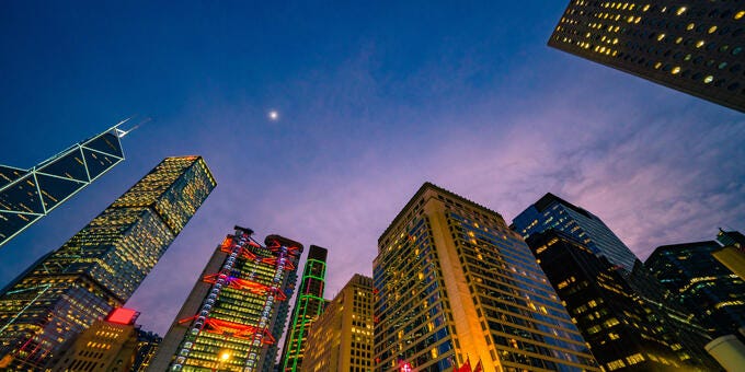 a city with tall buildings