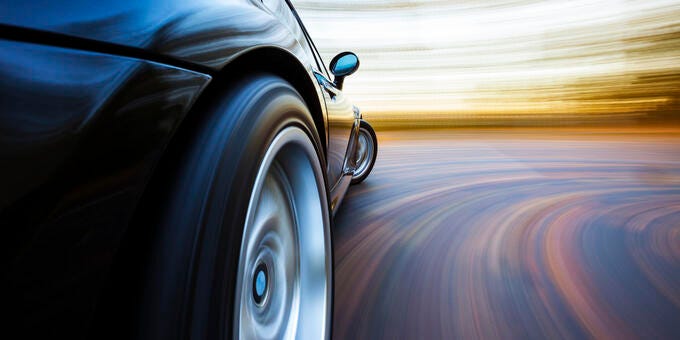 a car parked on a road