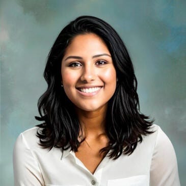a close-up of a woman smiling