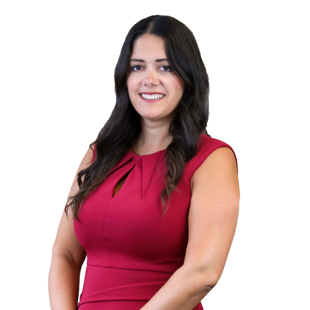 a woman in a red dress